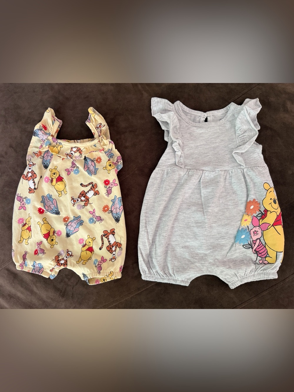 Disney Baby Yellow & Light Gray Character Two-Piece Set